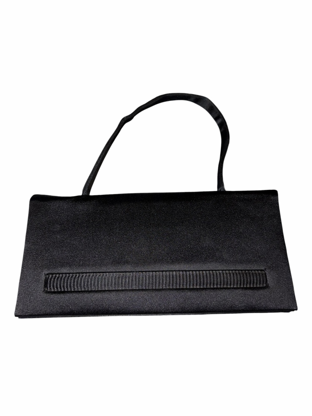 EUC Mantessa Hand Made in Italy Classic Black Satin Shoulder Bag Clutch Formal
